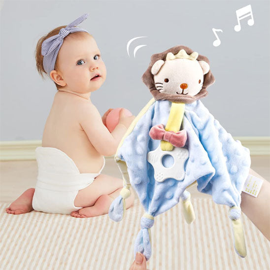 Doudou bebe lion bleu