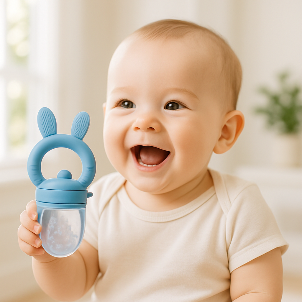 Grignoteuse bebe bleu bebe content