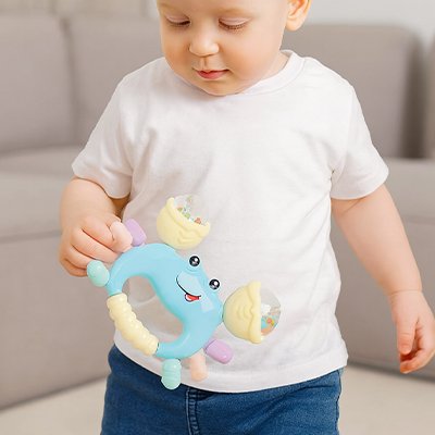 Hochet bébé crabe bleu