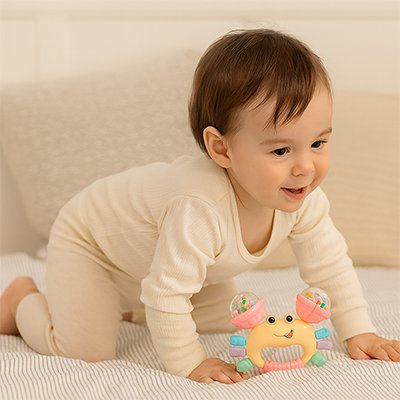 Hochet bébé crabe jouet