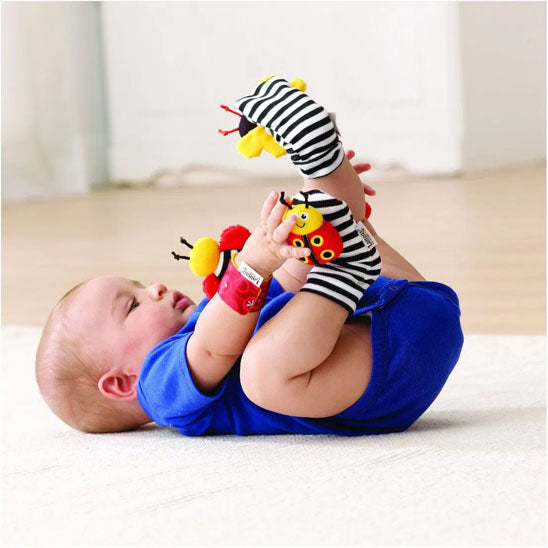 Hochet bebe chaussette animal