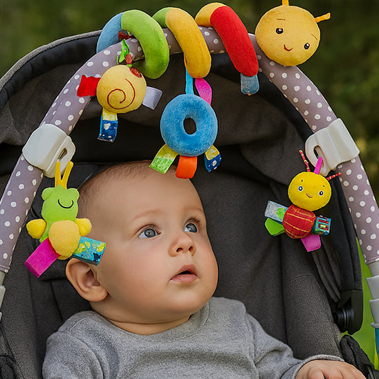 Hochet bebe spirale poussette