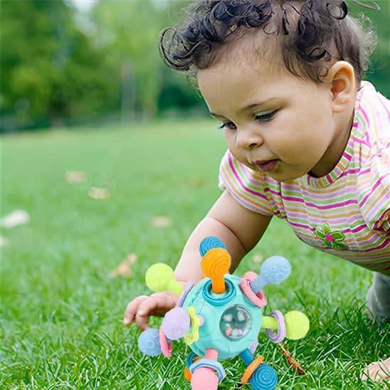 Hochet bebe vert sensoriel