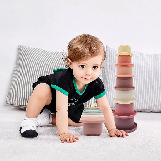 Jouet bebe 1 an empilage couleur uni