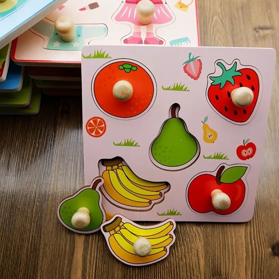 Puzzle bébé fruit bois