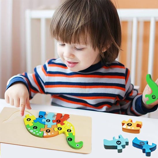Puzzle enfant dinosaure chiffre
