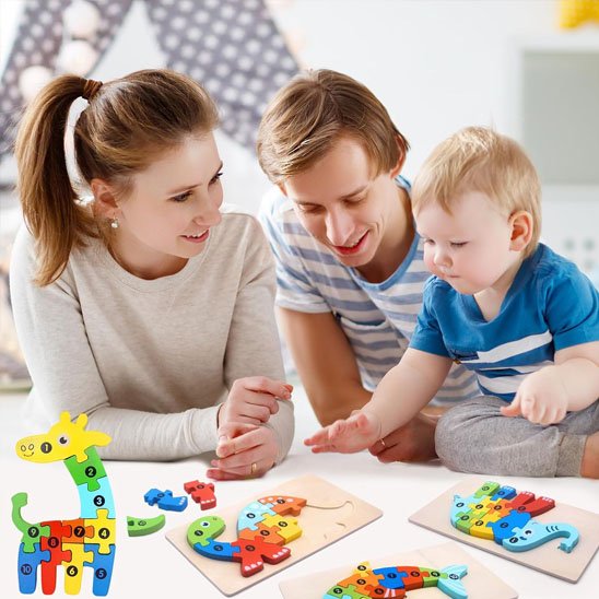 Puzzle enfant en familles