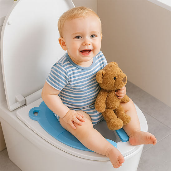 Reducteur de toilette bleu confortable