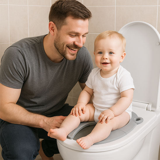 Reducteur de toilette gris antiderapant