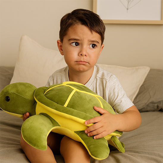 Tortue peluche jaune vert