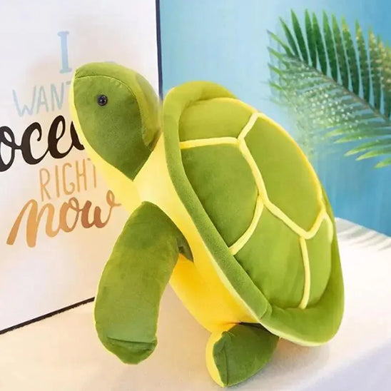 Tortue peluche verte