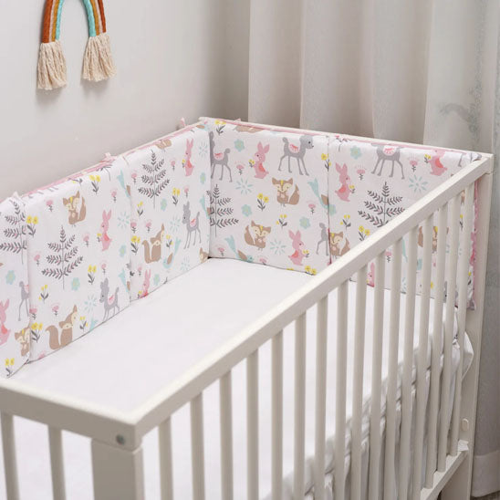 Tour de lit bebe rose coton