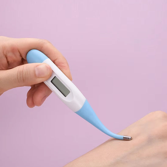 Trousse de toilette bebe thermomĂštre bleu