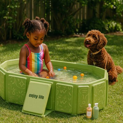 Baignoire bébé vert exterieur