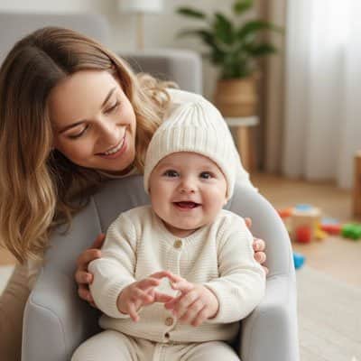 Bonnet bebe blanc chaud