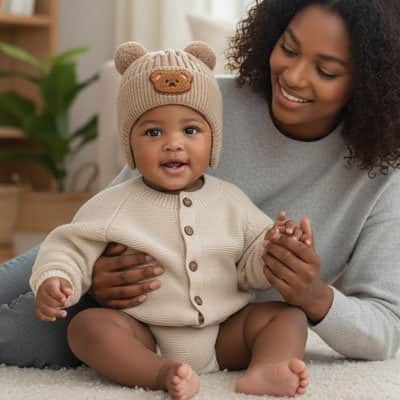Bonnet bebe garçon ourson