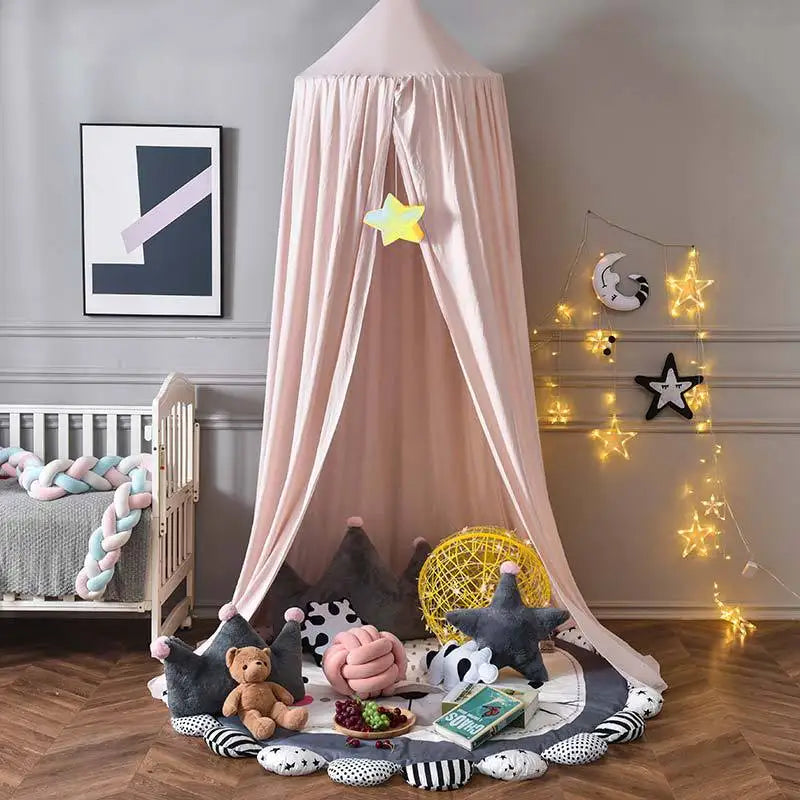 ciel de lit bébé rose design