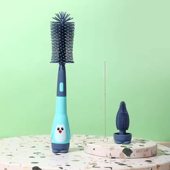 goupillon biberon bleu