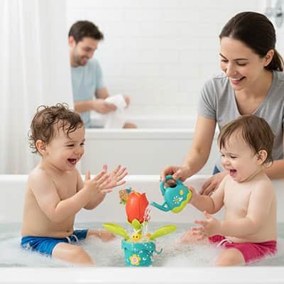 Jouet baignoire bebe tulipe famille