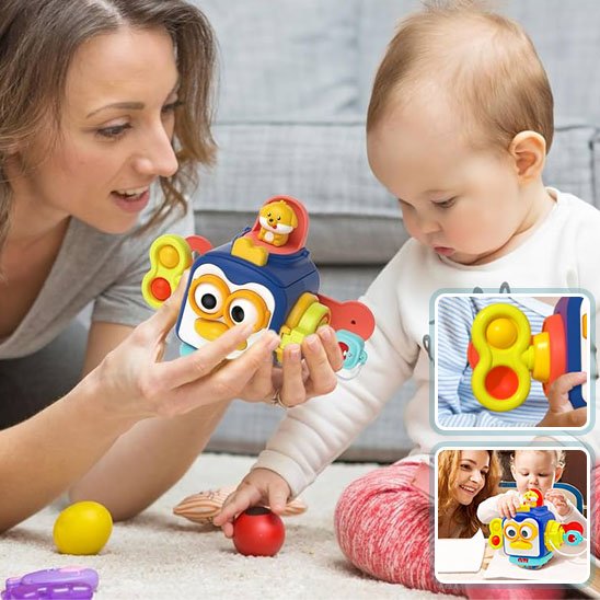 jouet pour bebe pingouin coloré