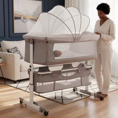 Lit cododo gris moustiquaire