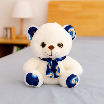 ours en peluche bleu garçon