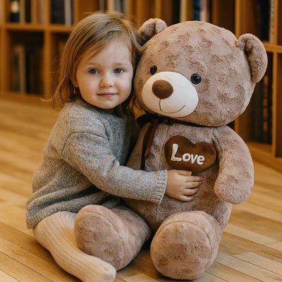 ours en peluche brun clair love