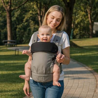 Porte bébé physiologique respirant