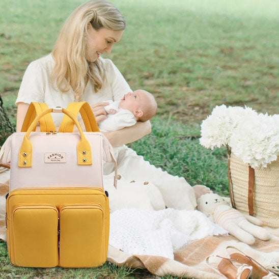 sac a langer jaune multifonction