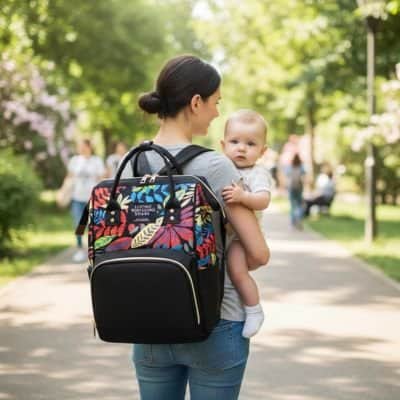 Sac a langer noir promenade