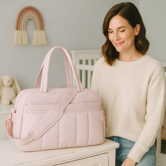 sac a langer rose tissu