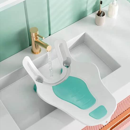 siege-de-bain-pour-bebe-vert-blanc