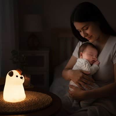 Veilleuse bébé chien lumineux