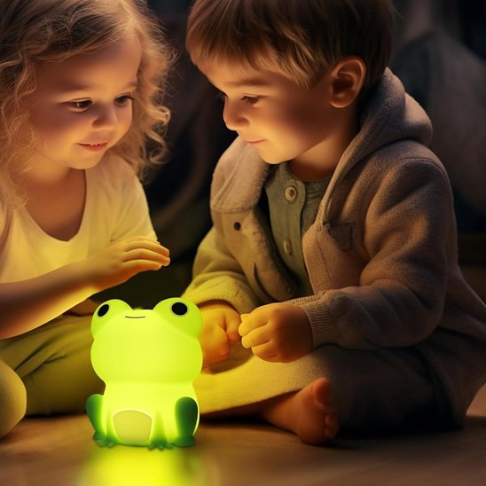 Veilleuse bébé grenouille colorée