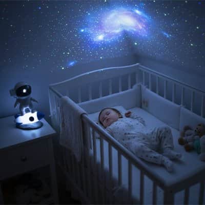 Veilleuse Projecteur Bébé Astronaute – Galaxie & Constellations – LED – Certification CE - Mum'sbaby