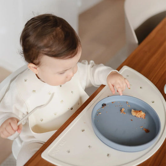 Assiette bebe silicone gris