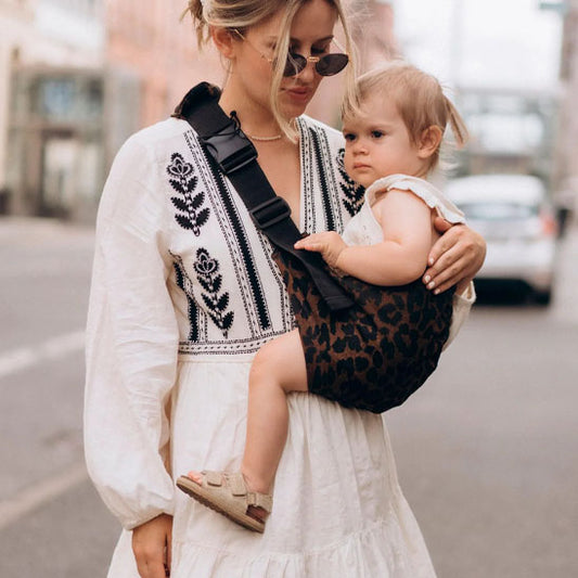 Echarpe de portage bebe leopard coton