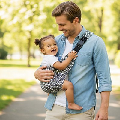 Écharpe de portage noir blanc