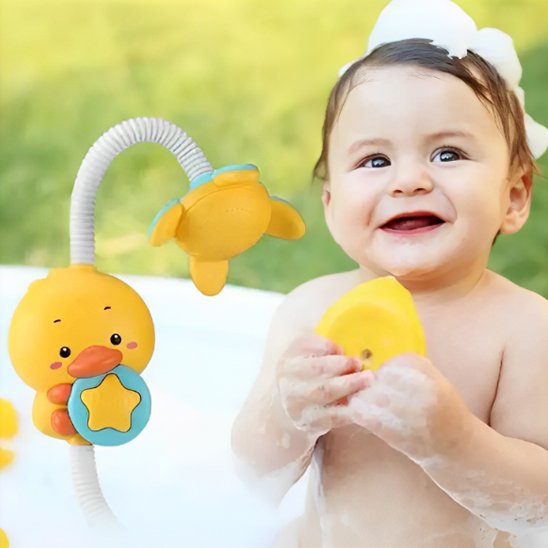 Jouet de bain canard jaune moussant