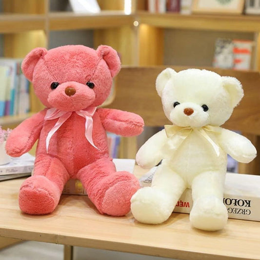 Ours en peluche rose blanc