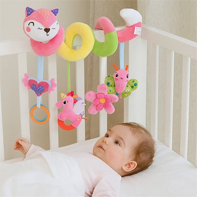 Spirale d'activité bébé renard rose