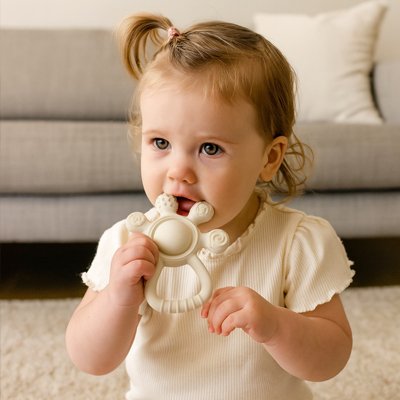 Anneau de dentition bebe beige