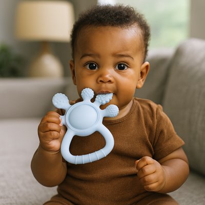 Anneau de dentition bebe bleu