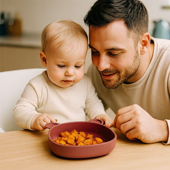 Assiette bébé ventouse bordeaux repas