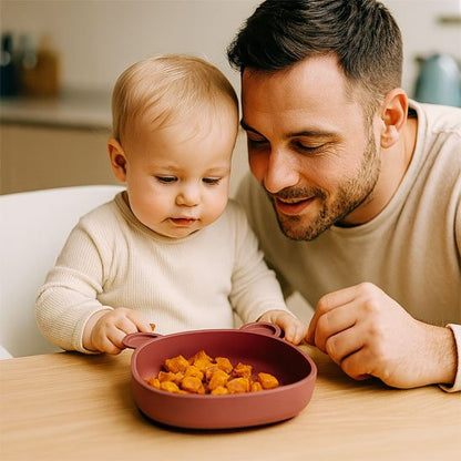 Assiette bébé ventouse bordeaux repas