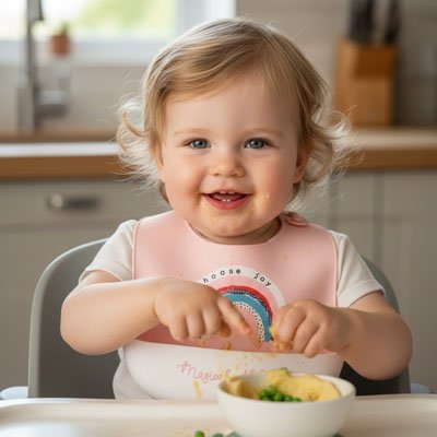 Bavoir silicone arc en ciel