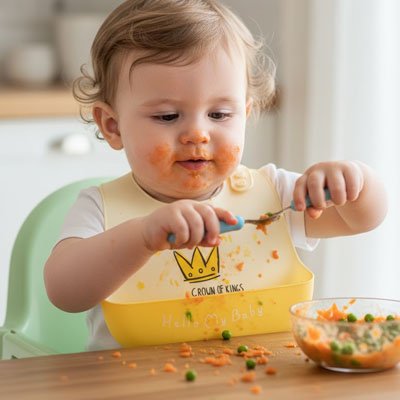 Bavoir silicone couronne