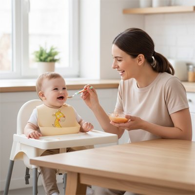 Bavoir silicone girafe