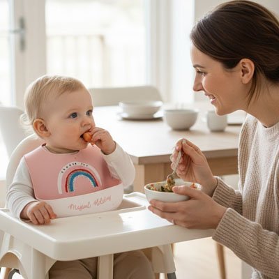 Bavoir silicone reglable