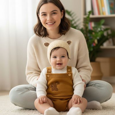 Bonnet bebe beige mignon